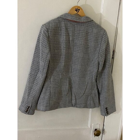 Banana Republic Women's Grey Textured Pop C Basket Weave Blazer - 12 - Picture 3 of 12